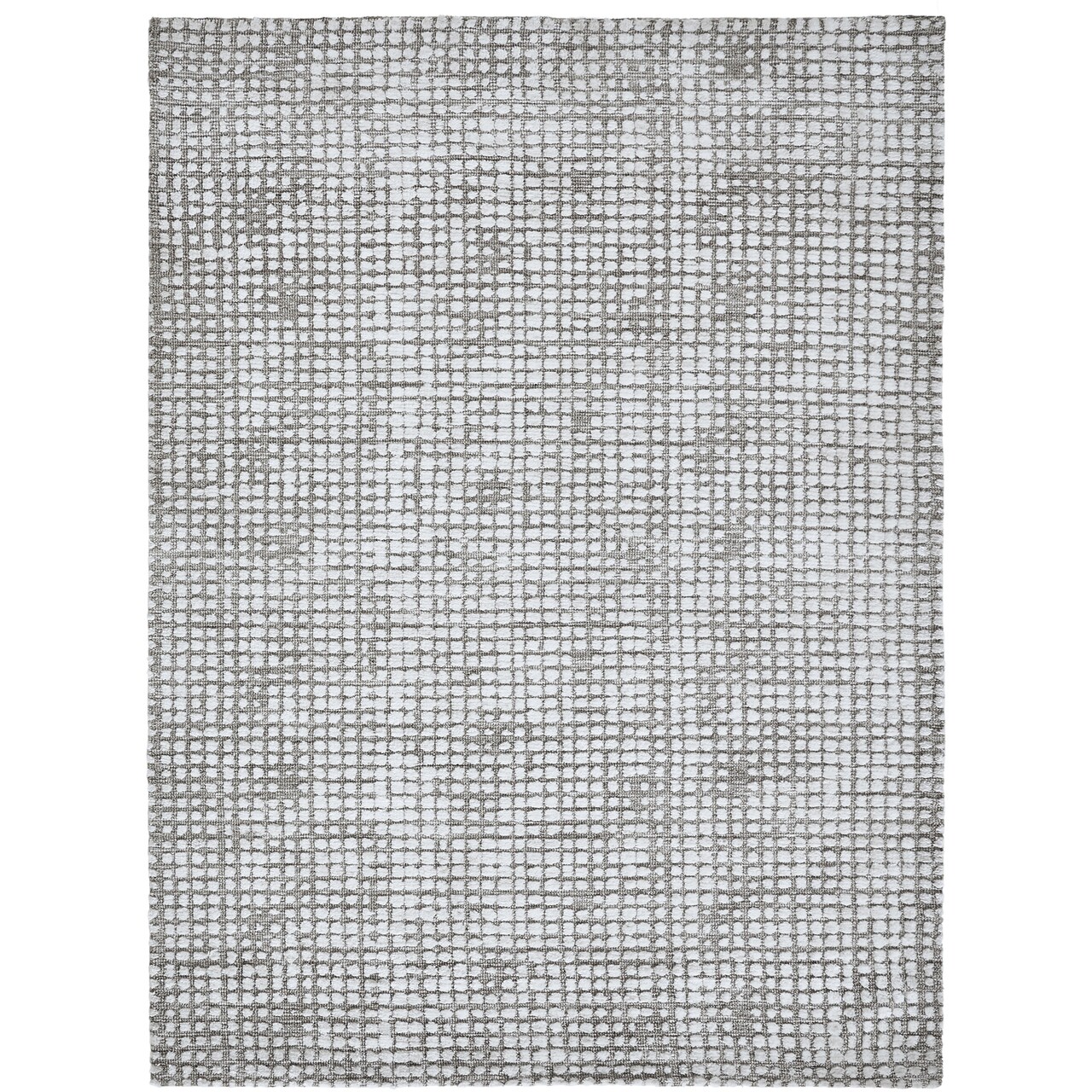 Signature Home Collection Geometric Area Throw Rug - 8' x 10' - Taupe and Off White